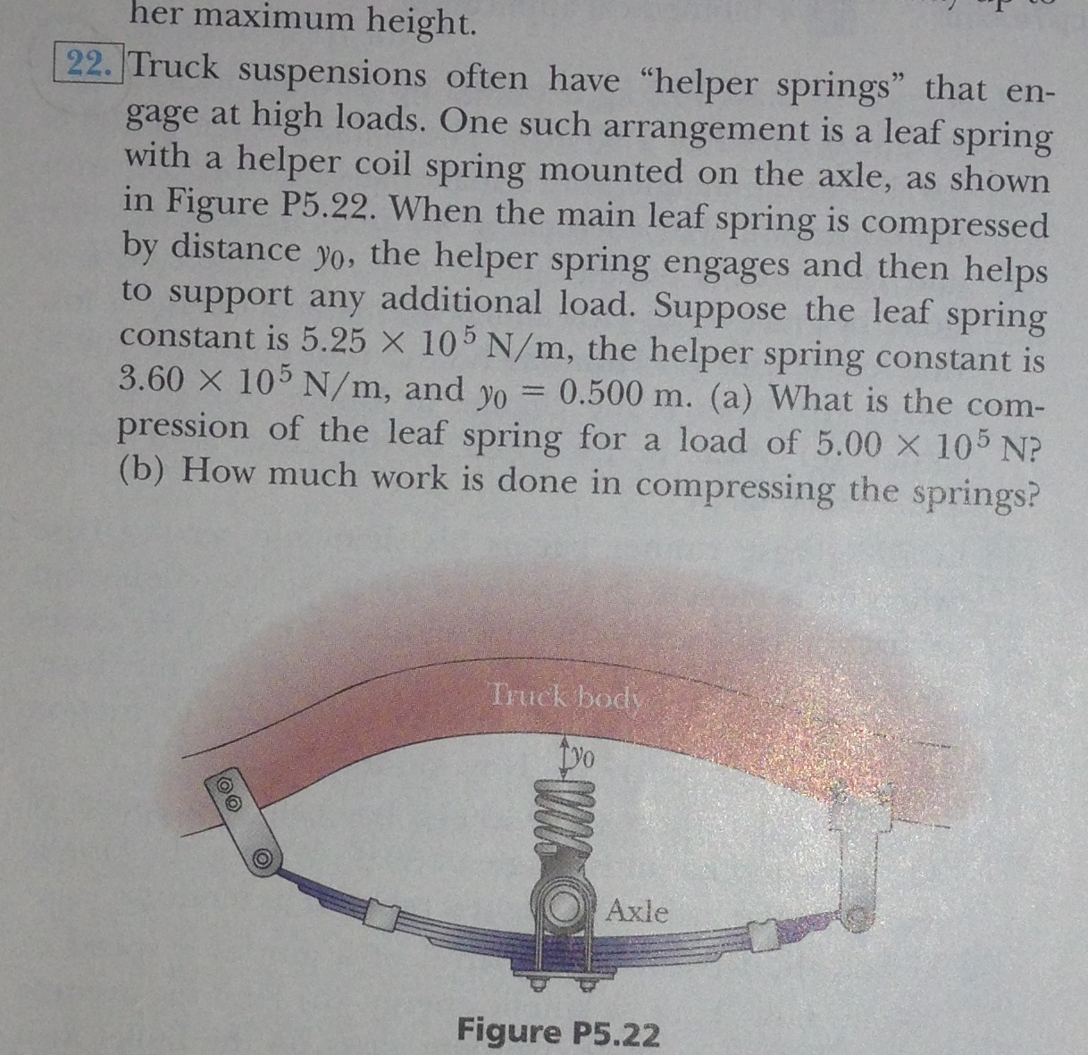 Solved 22. Truck suspensions often have helper springs that
