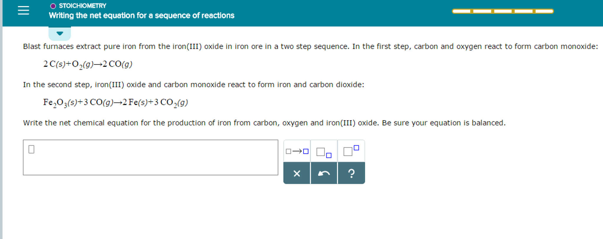 Blast furnaces extract pure iron from the iron(III)