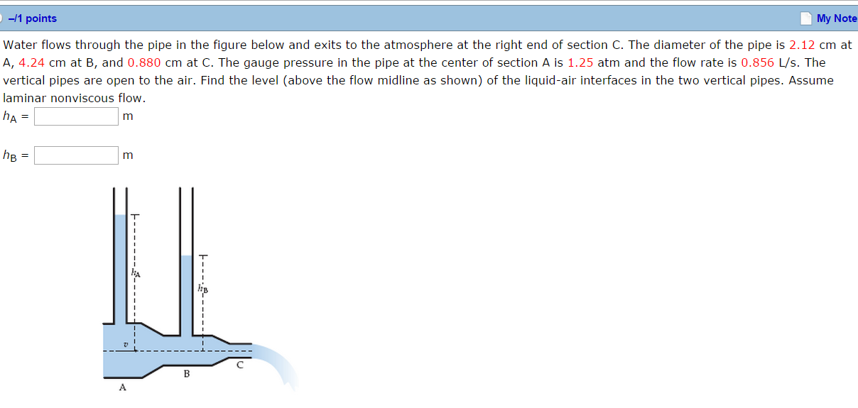 Solved Water Flows Through The Pipe In The Figure Below And | Chegg.com