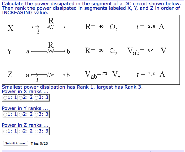 Solved Calculate the power dissipated in the segment of a DC