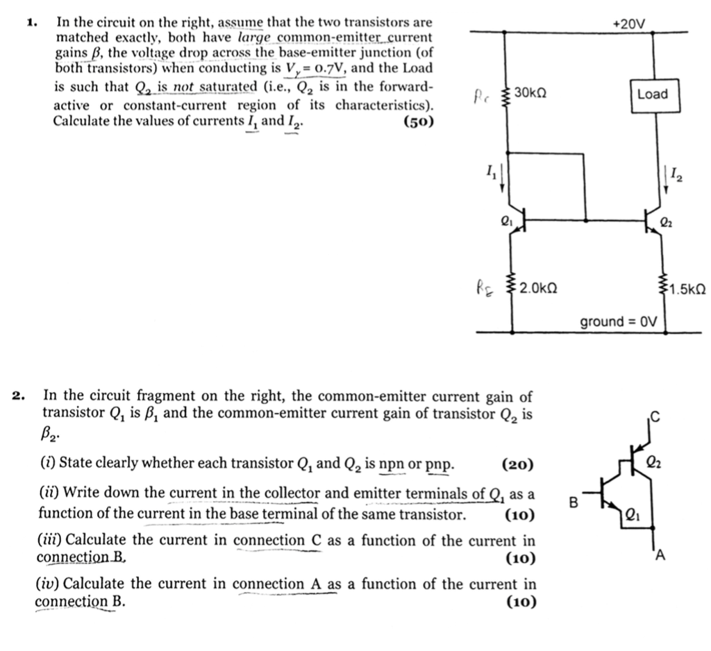 Solved In The Circuit On The Right Assume That The Two 3030