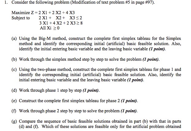 linear programming Industrial engineering | Chegg.com