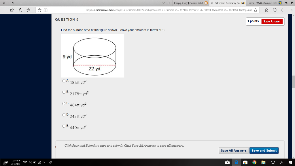 Solved + Chegg Study | Guided Solut E × Take Lest; Geometry | Chegg.com