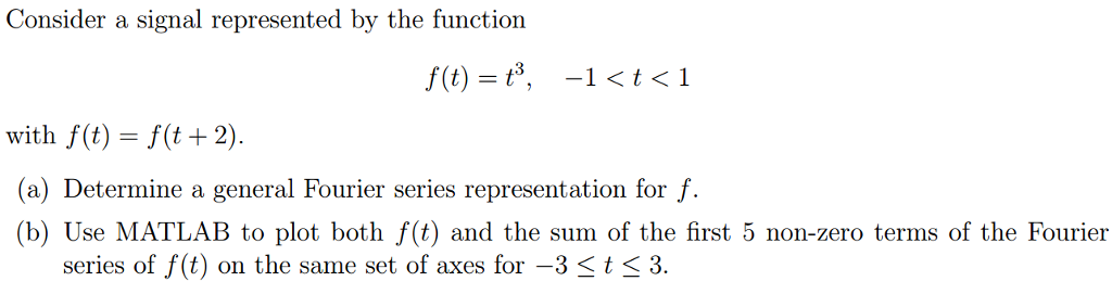 Solved Consider a signal represented by the function = f(t | Chegg.com