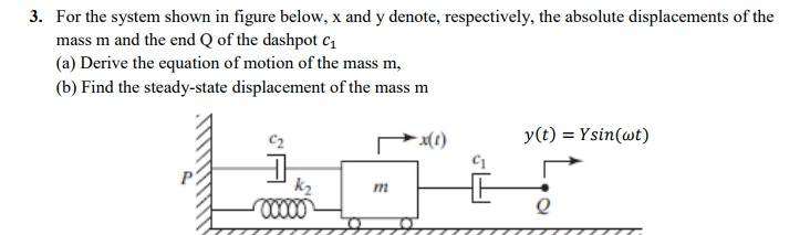 Solved 3. For the system shown in figure below, x and y | Chegg.com