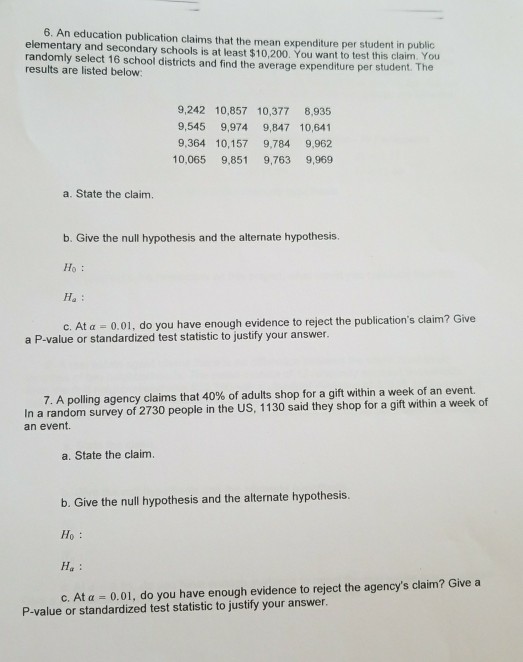 Solved An education publication claims that the mean | Chegg.com