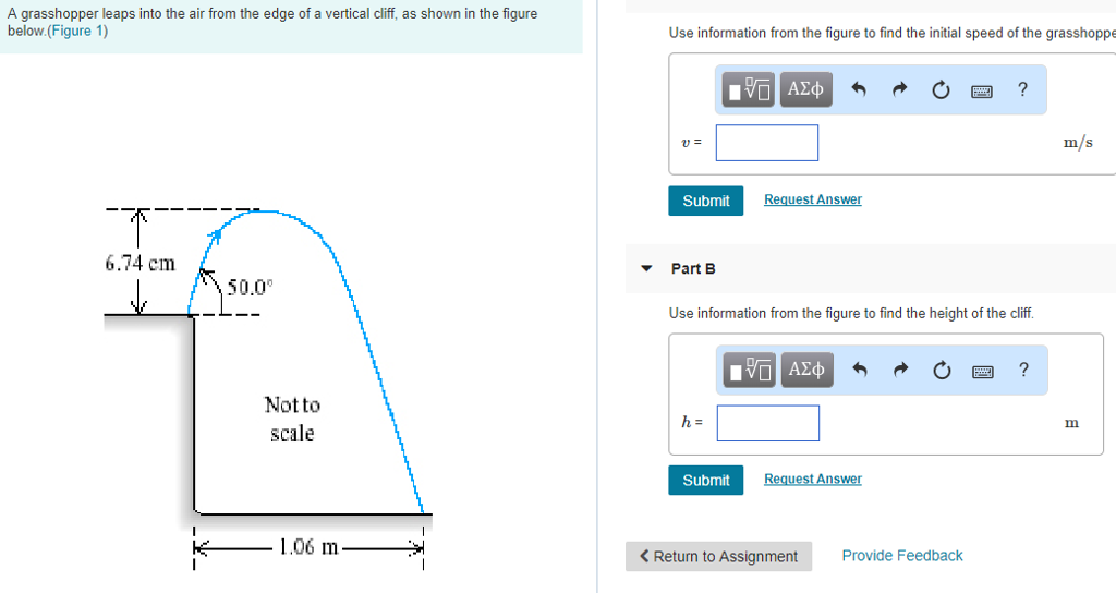 Solved A Grasshopper Leaps Into The Air From The Edge Of A | Chegg.com