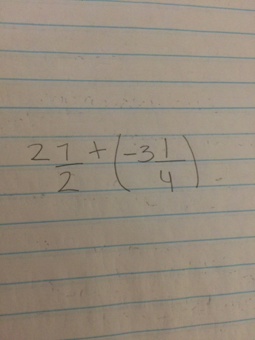 Solved 2 7/2 + (-3 1/4) | Chegg.com