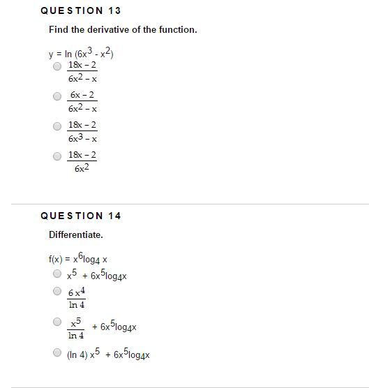 Solved Find The Derivative Of The Function Y In 6x 3