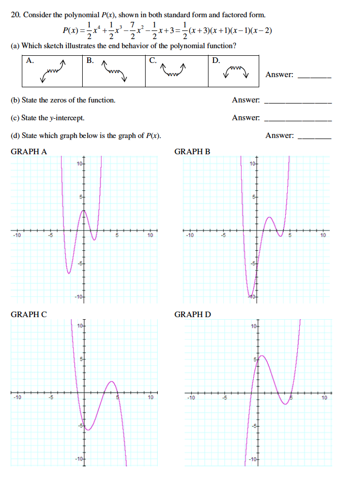 Solved Consider the polynomial P(x), shown in both standard | Chegg.com