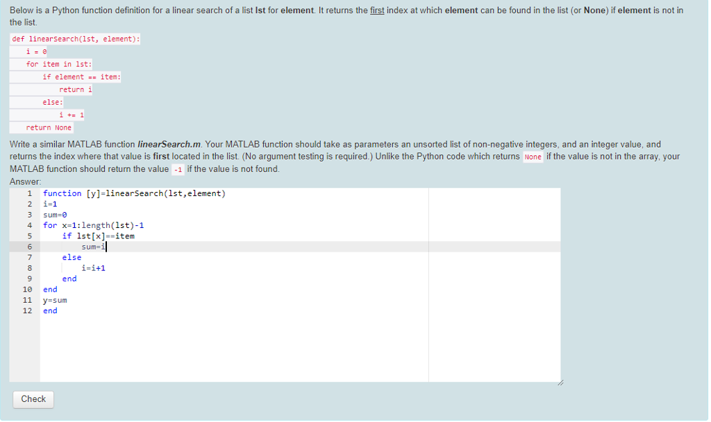 Solved Below Is A Python Function Definition For A Linear | Chegg.com