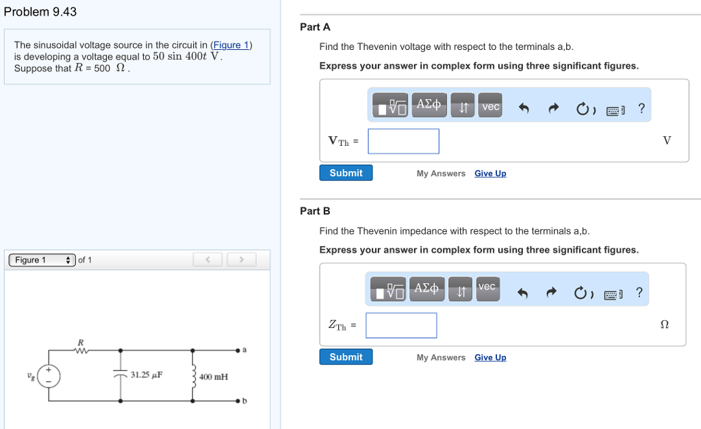 Solved The sinusoidal voltage source in the circuit in | Chegg.com