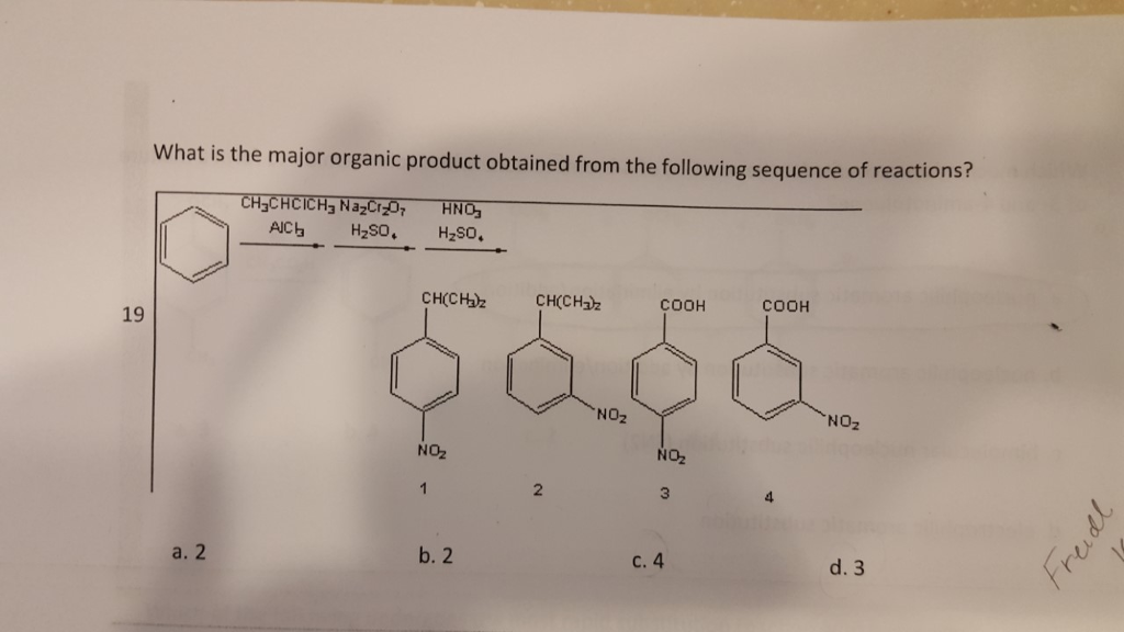 Solved What is the major organic product obtained from the