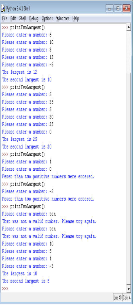 Solved In PYTHON:Implement the function printTwoLargest() | Chegg.com