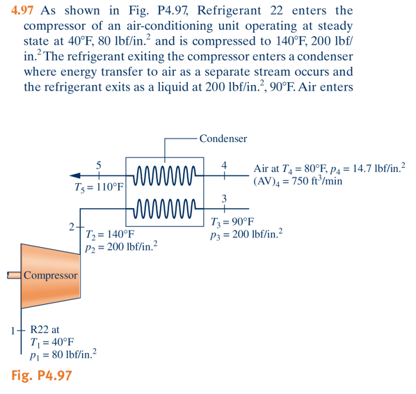 Solved Refrigerant 22 enters the compressor of