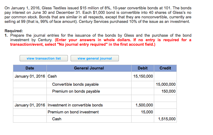 Solved On January 1, 2016, Gless Textiles issued $15 million | Chegg.com