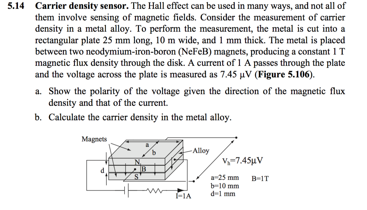 Solved Carrier density sensor. The Hall effect can be used