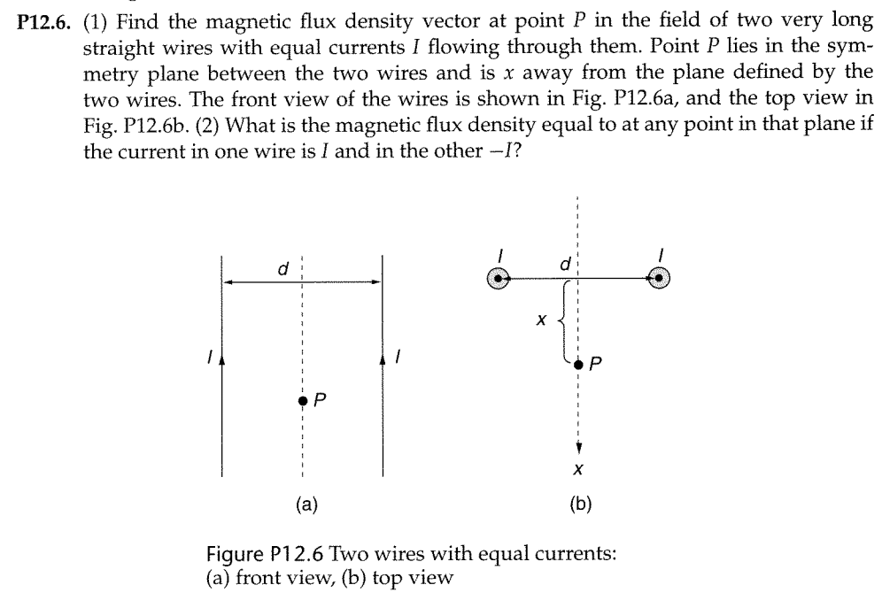 Solved P12.6. (1) Find the magnetic flux density vector at | Chegg.com