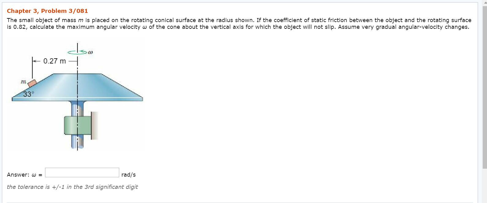 Solved The small object of mass m is placed on the rotating | Chegg.com