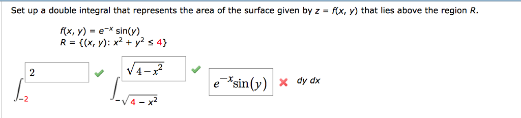 What Does The Equation Z = Y2 Represent? Solved: Set Up A Double Integral That Represents The Area | Chegg.com
