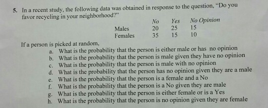 Solved 5. In a recent study, the following data was obtained | Chegg.com