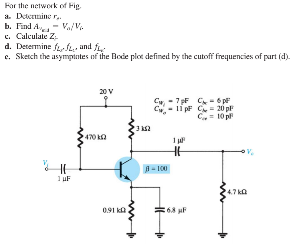 Solved For The Network Of Fig. A. Determine Re. B. Find Av | Chegg.com