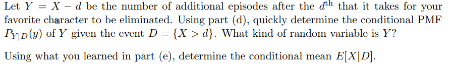 Calculated in part D, the conditional PMF of X given | Chegg.com