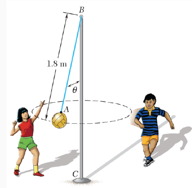 Solved A 480-g tetherball A is moving along a horizontal | Chegg.com