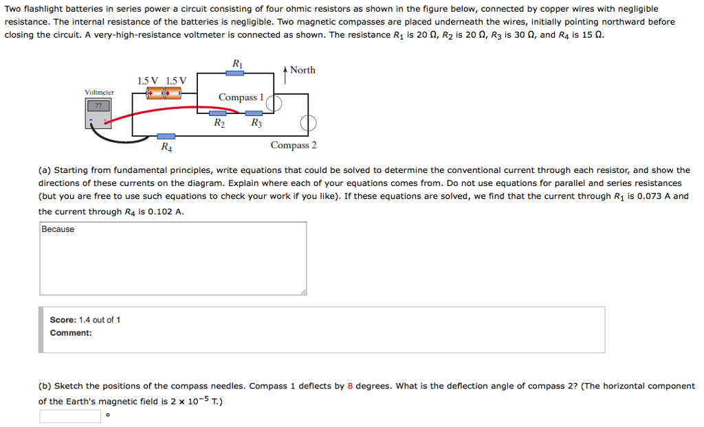 Solved Two flashlight batteries in series power a circuit