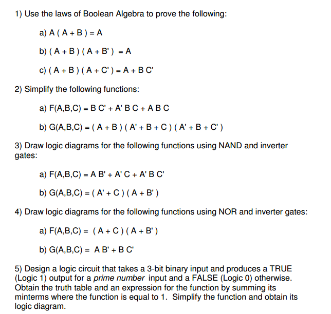 Solved Use The Laws Of Boolean Algebra To Prove The | Chegg.com