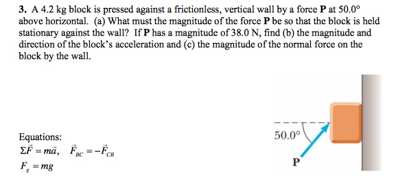 Solved 3. A 4.2 kg block is pressed against a frictionless, | Chegg.com