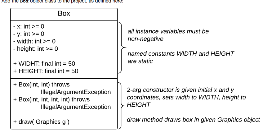 Solved Add the Box object class to the project, as derined | Chegg.com