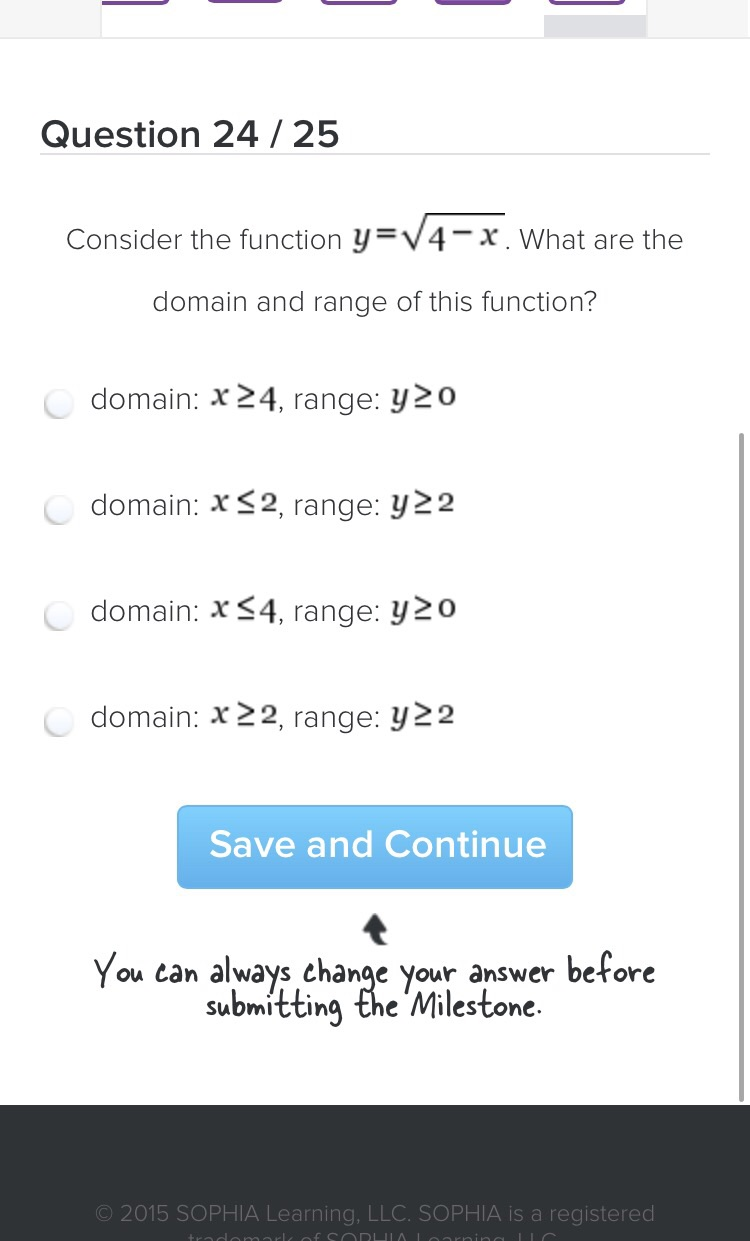 Solved Consider the function y = square root 4 - x. What are | Chegg.com