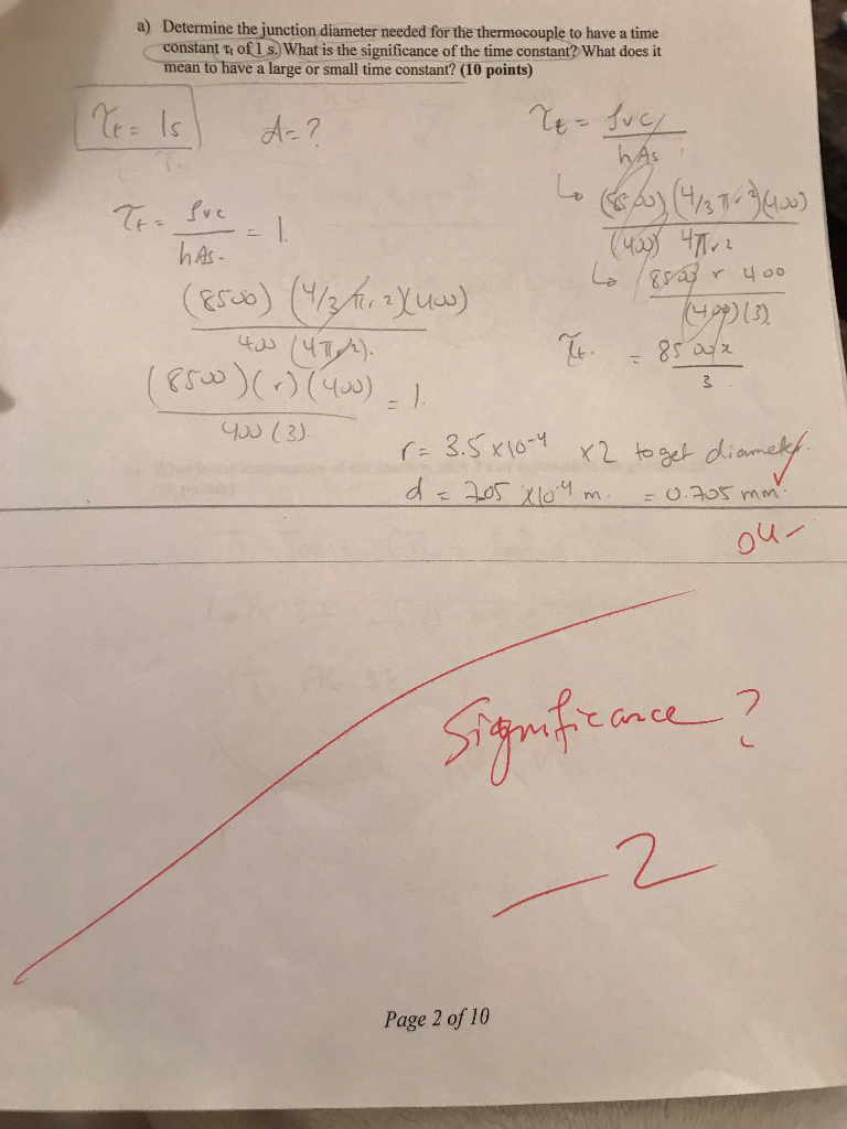 Solved 1) A thermocouple junction, which may be approximated