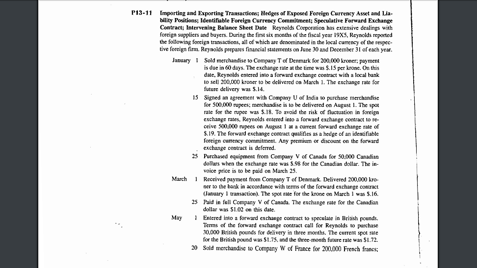 Solved P13 11 Importing And Exporting Transactions Hedges Chegg