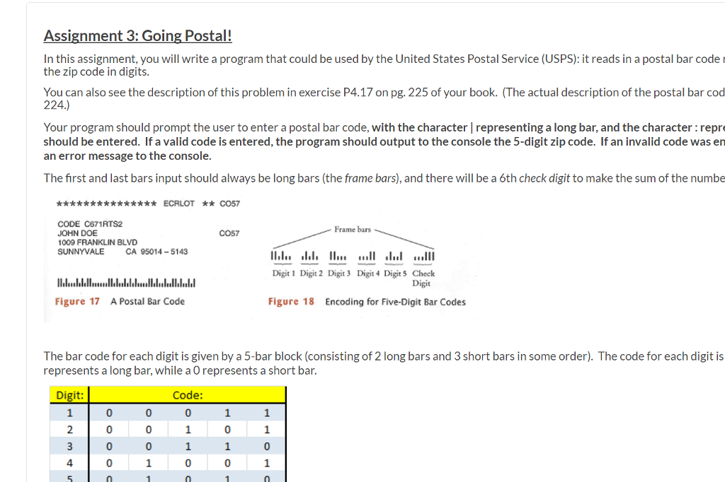 Solved Assignment 3: Going Postal! In this assignment, you | Chegg.com
