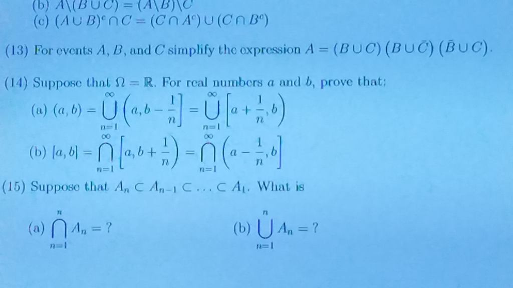 Solved For Events A, B, And C Simplify The Expression A = (B | Chegg.com