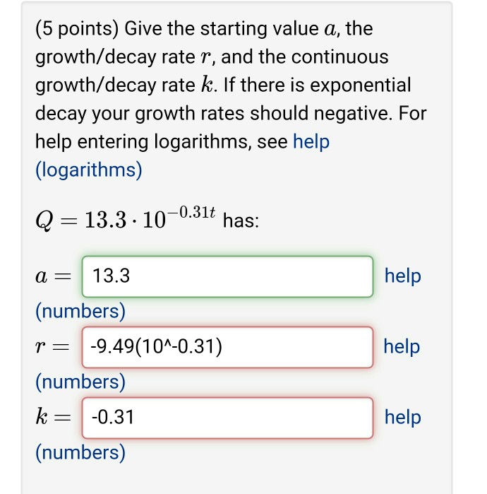 Solved (5 points) Give the starting value a, the