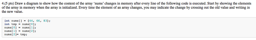 Solved Draw a diagram to show how the content of the array | Chegg.com