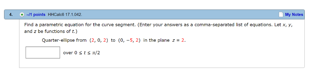 Solved 4. +,-11 points HHCalc6 17.1.042 My Notes Find a | Chegg.com