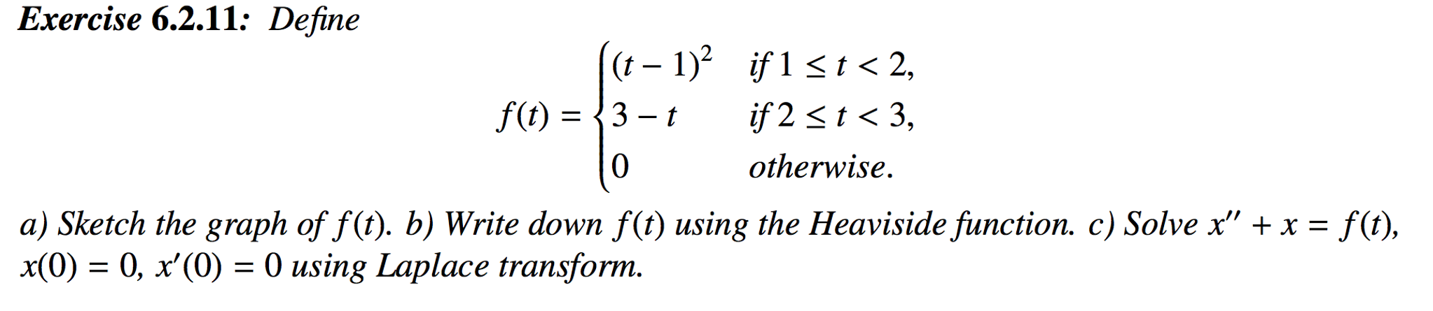 Solved: Define F(t) = (t - 1)^2 If 1 Lessthanorequalto T L... | Chegg.com