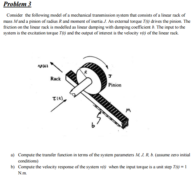 Consider the following model of a mechanical