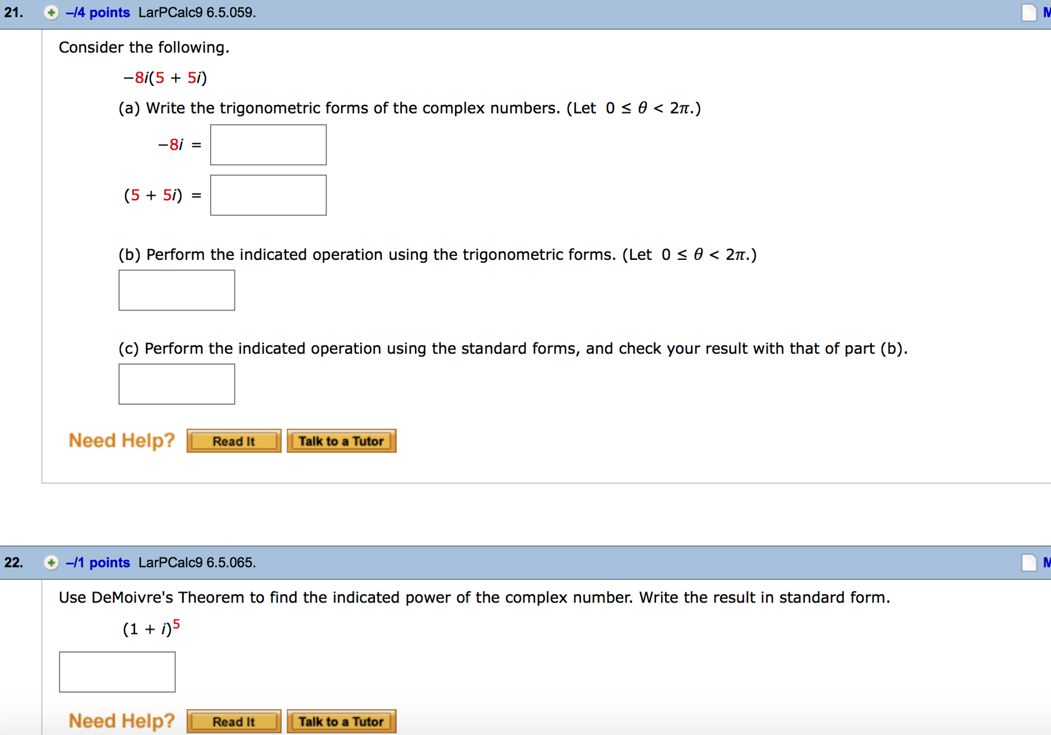 Solved Consider The Following. -8i(5 + 5i) Write The | Chegg.com