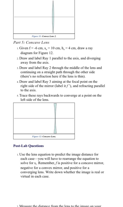 Solved Part 1: Concave Mirror . Print the ray diagrams | Chegg.com