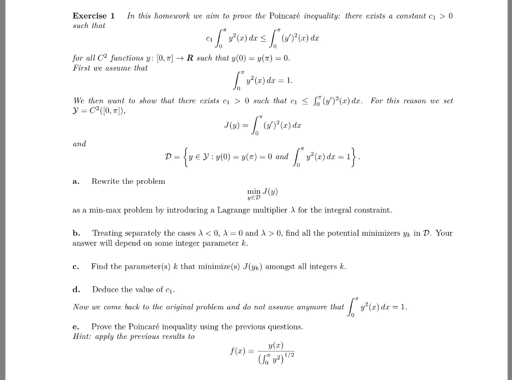 Solved Exercise 1 such that In this homework we aim to prove | Chegg.com