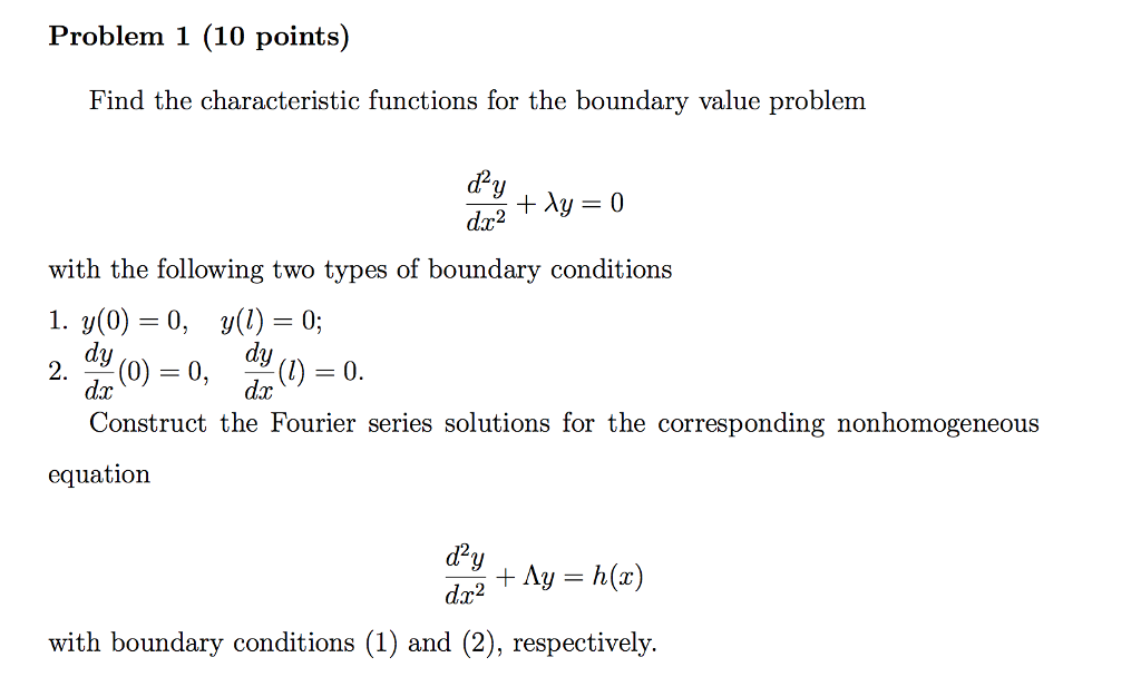 Solved Find The Characteristic Functions For The Boundary | Chegg.com