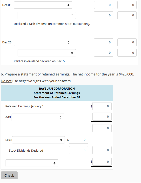Solved Retained Earnings Transactions and Statement The