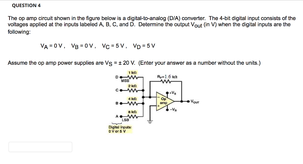 Solved QUESTION 4 The Op Amp Circuit Shown In The Figure | Chegg.com