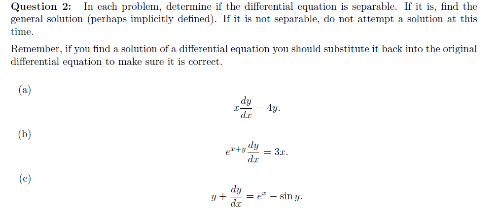 Solved In each problem, determine if the differential | Chegg.com