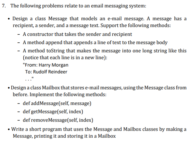Solved 7. The following problems relate to an email | Chegg.com